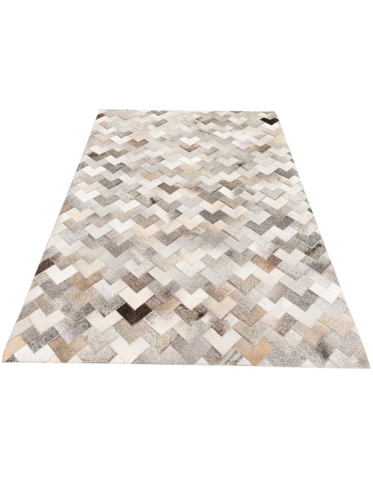 Detail image of  4' 1 x 5' 11 Cowhide Stocks Rug