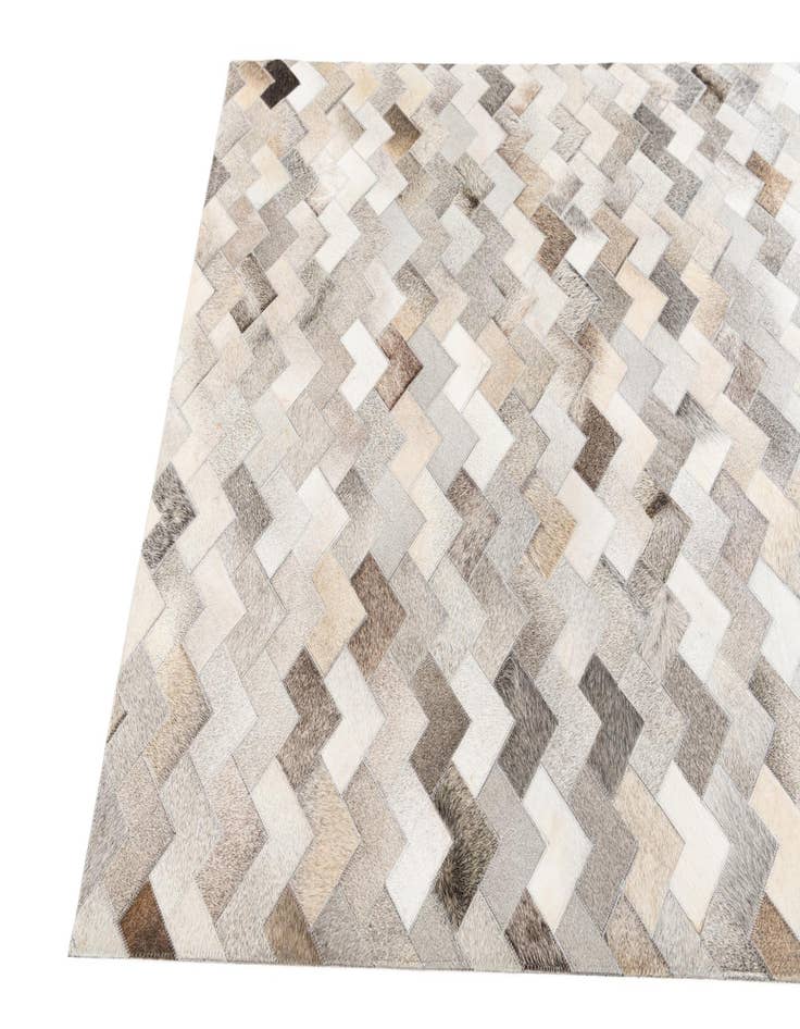 Detail image of  4' 1 x 5' 11 Cowhide Stocks Rug