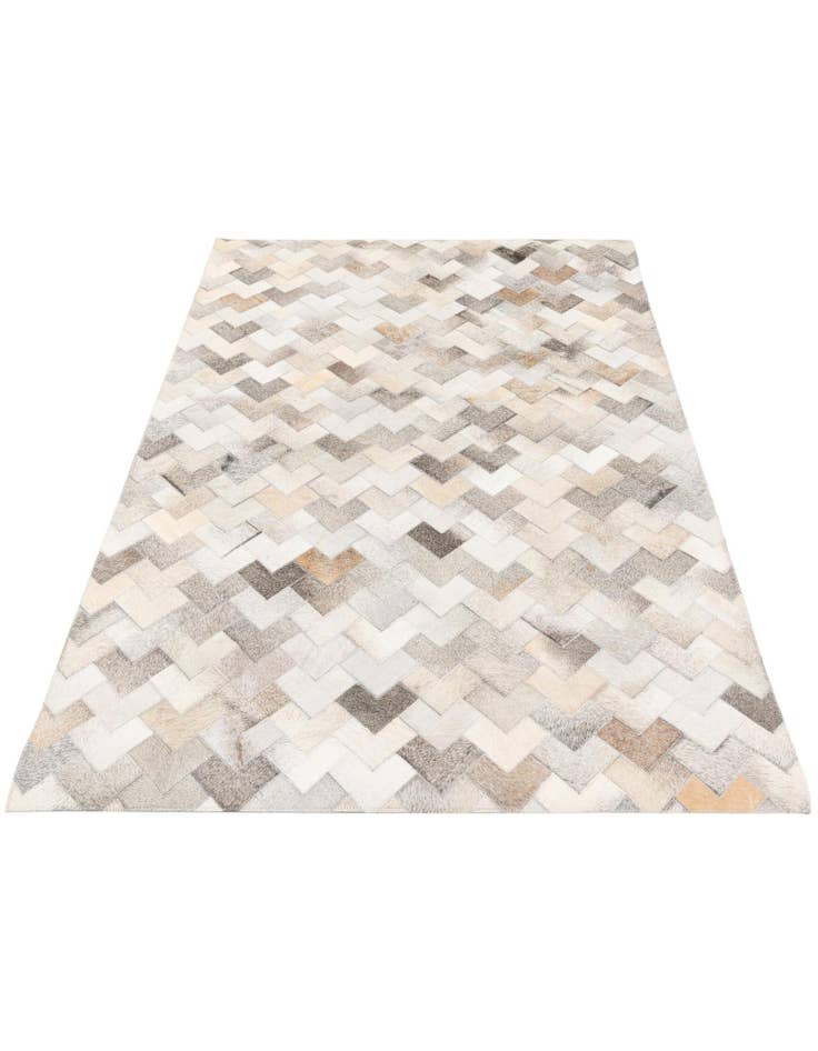 Detail image of  4' 1 x 5' 11 Cowhide Stocks Rug