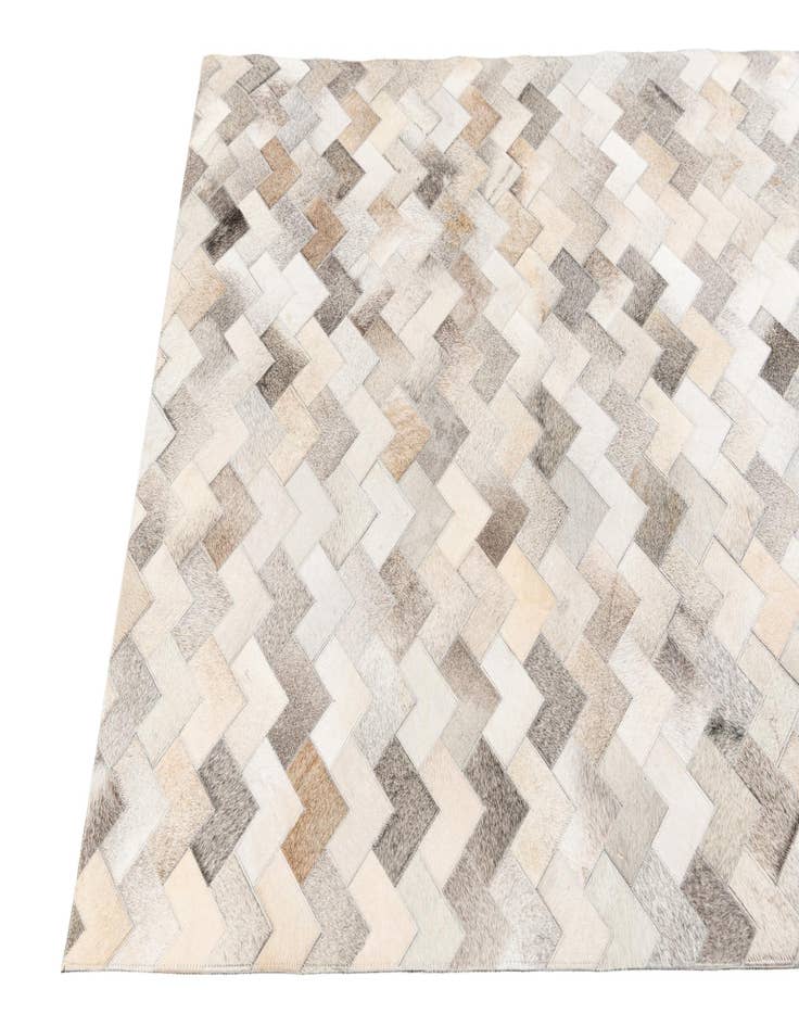 Detail image of  4' 1 x 5' 11 Cowhide Stocks Rug