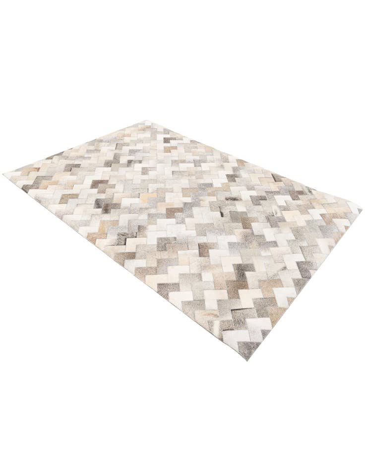 Detail image of  4' 1 x 5' 11 Cowhide Stocks Rug