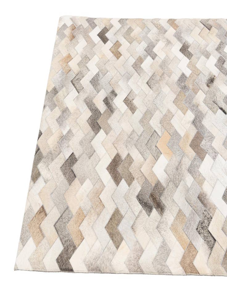 Detail image of  4' 1 x 5' 11 Cowhide Stocks Rug