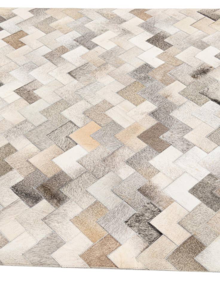 Detail image of  4' 1 x 5' 11 Cowhide Stocks Rug