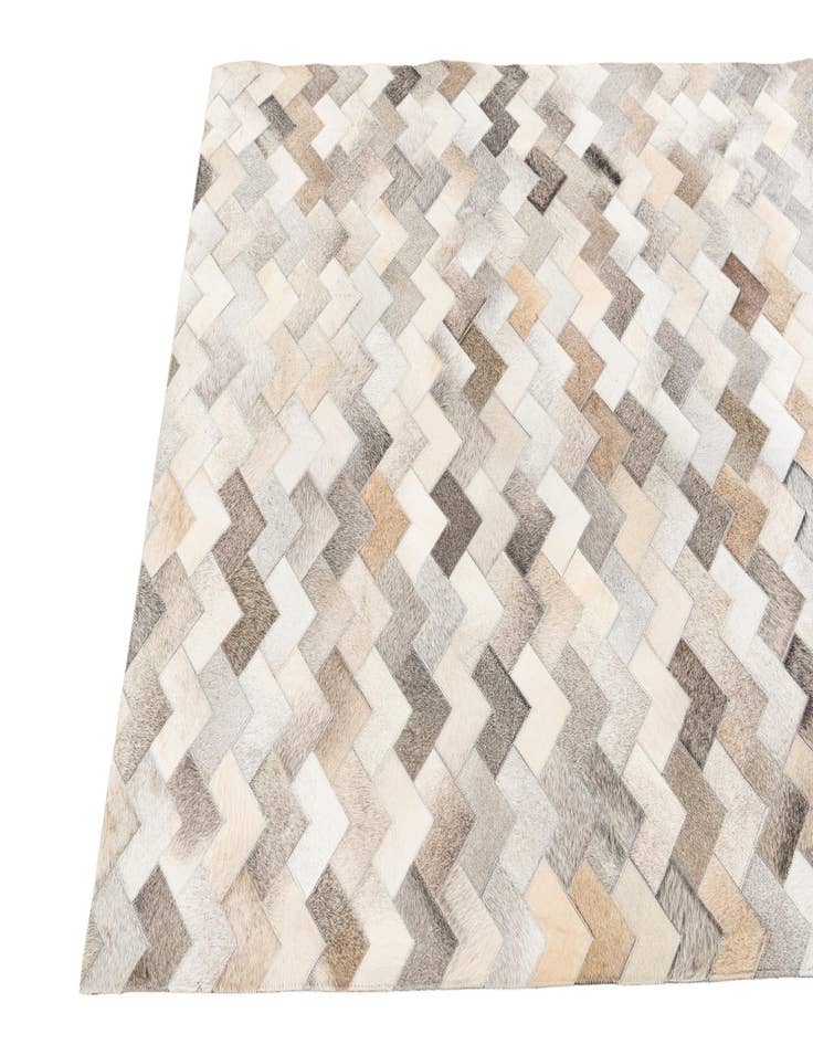 Detail image of  4' 1 x 5' 11 Cowhide Stocks Rug