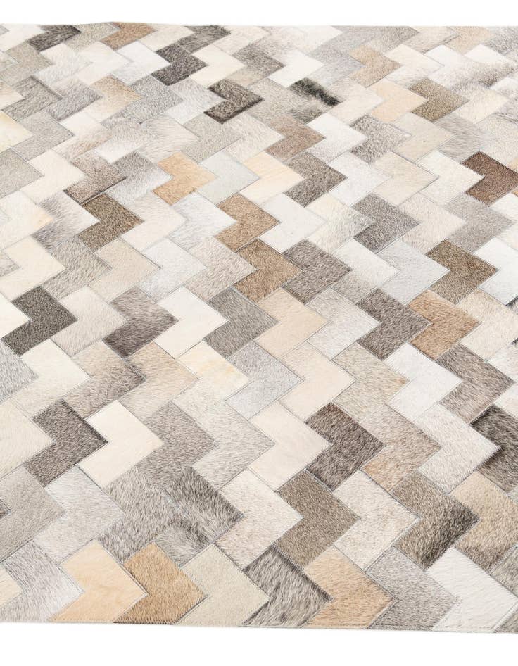 Detail image of  4' 1 x 5' 11 Cowhide Stocks Rug