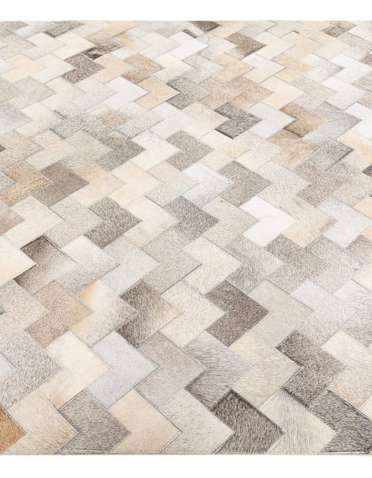 Detail image of  4' 1 x 5' 11 Cowhide Stocks Rug