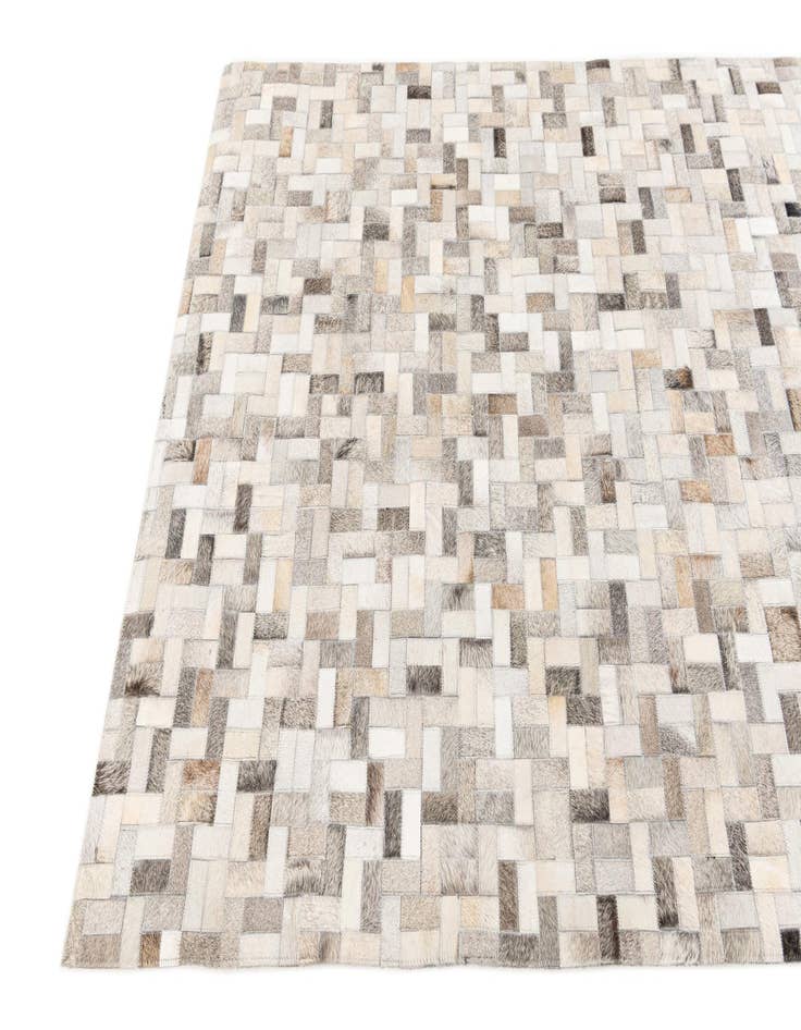 Detail image of  4' 1 x 5' 10 Cowhide Stocks Rug