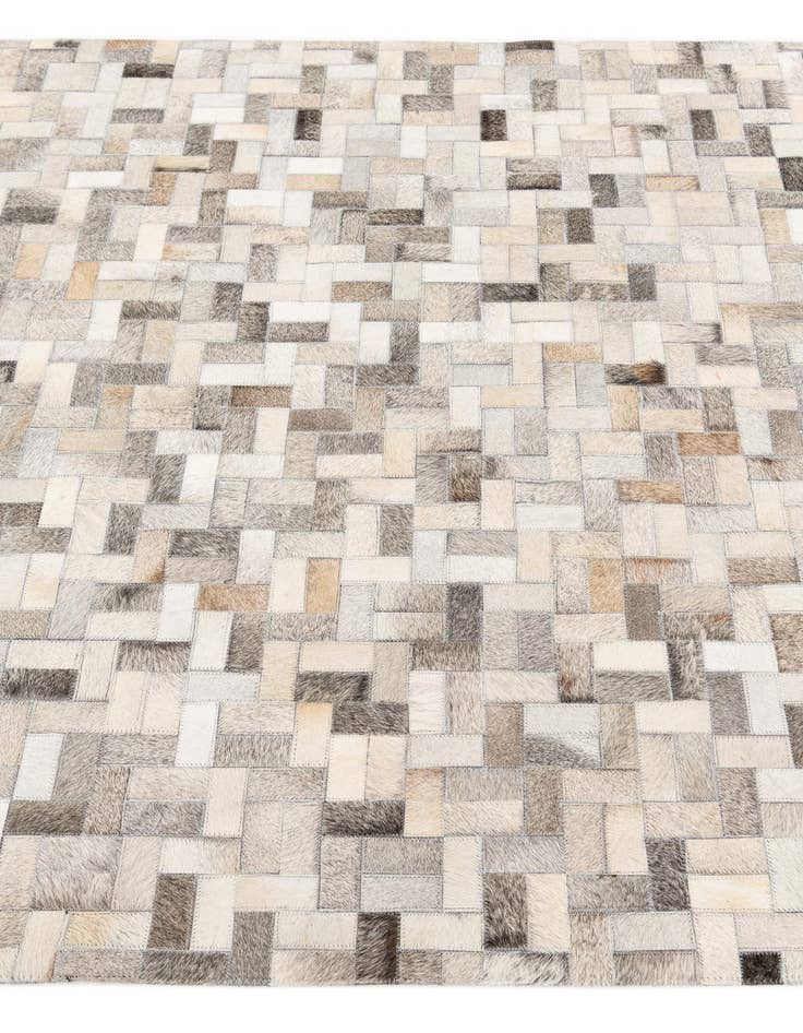 Detail image of  4' 1 x 5' 10 Cowhide Stocks Rug