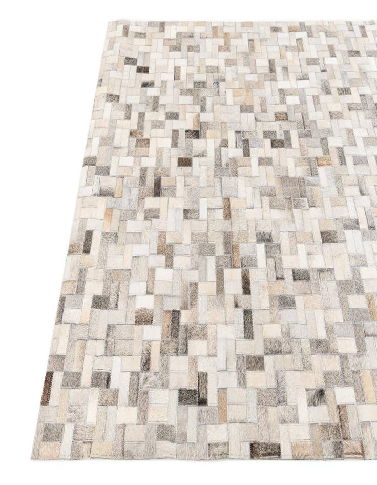 Detail image of  4' 1 x 6' 1 Cowhide Stocks Rug