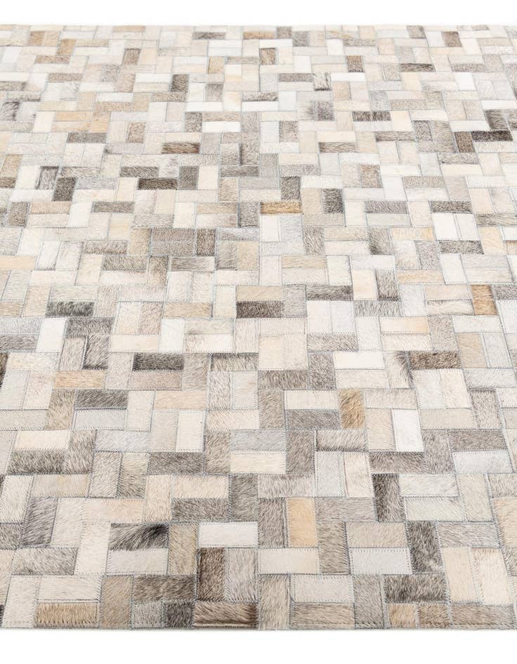 Detail image of  4' 1 x 6' 1 Cowhide Stocks Rug