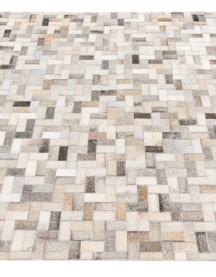 Detail image of  4' 1 x 5' 10 Cowhide Stocks Rug