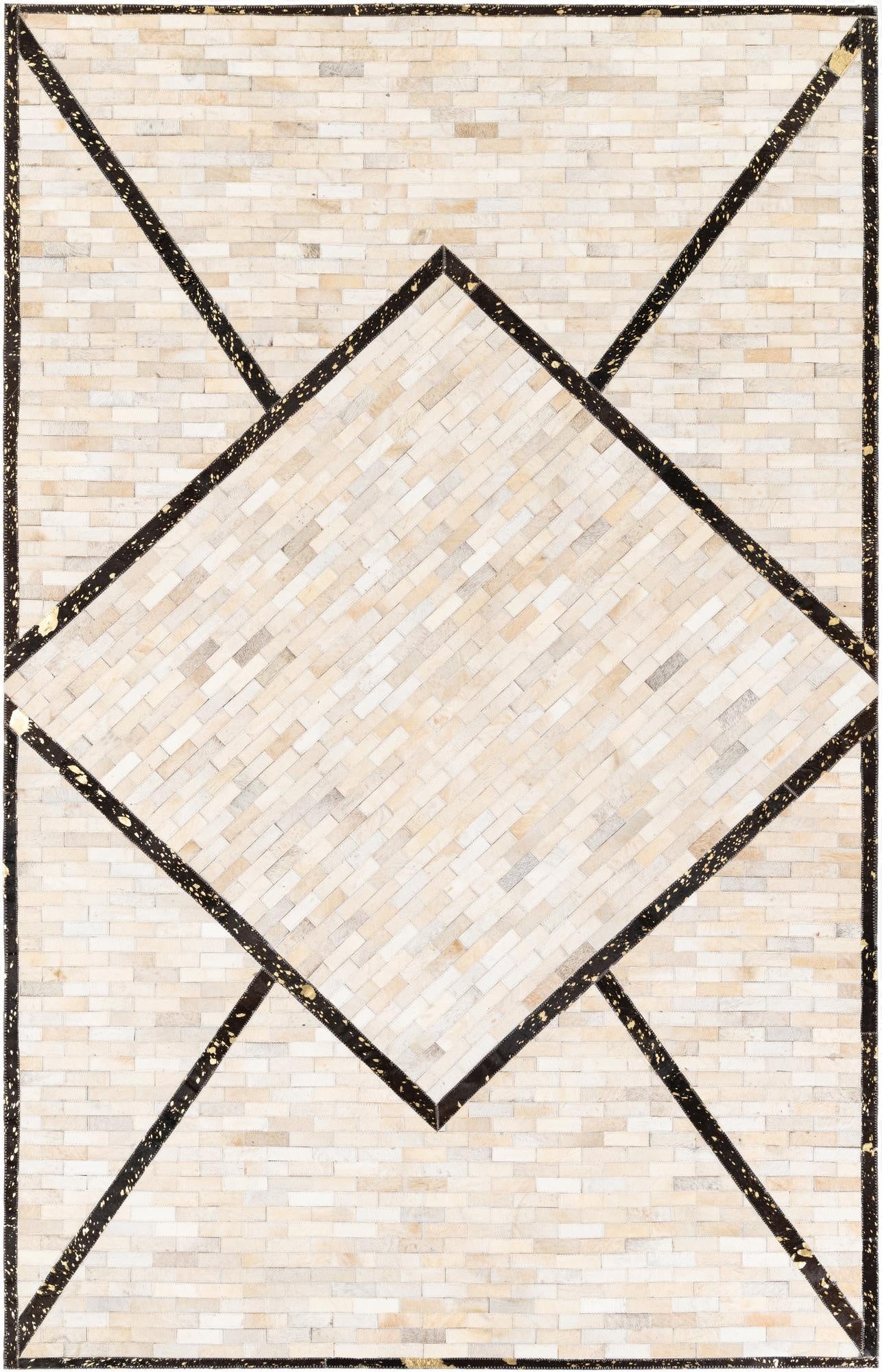  5' 1 x 8' 1 Cowhide Stocks Rug