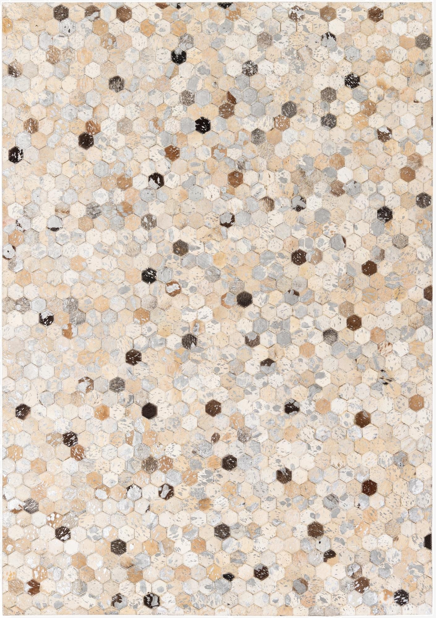  4' 7 x 6' 7 Cowhide Stocks Rug