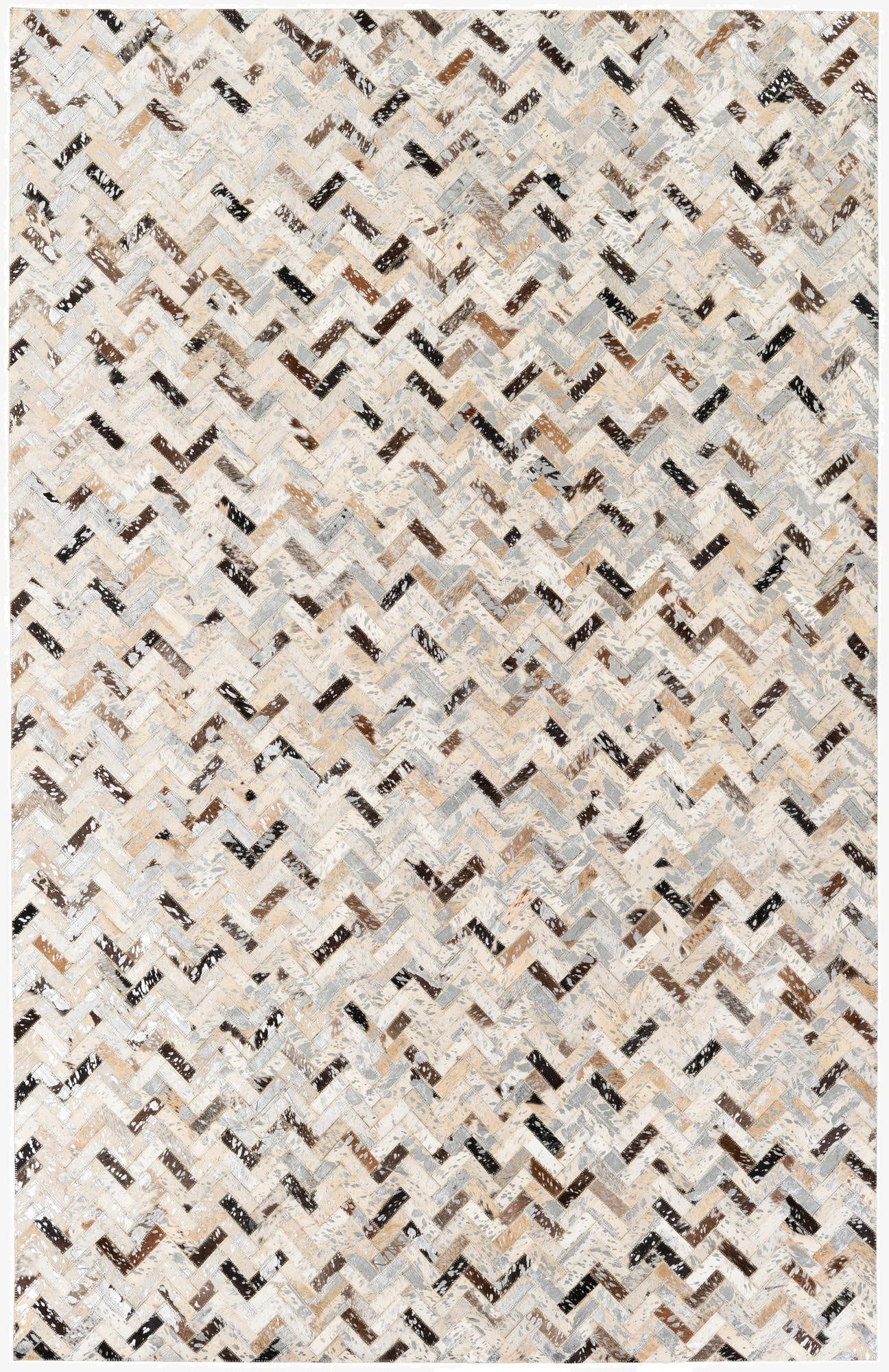  4' 10 x 7' 6 Cowhide Stocks Rug
