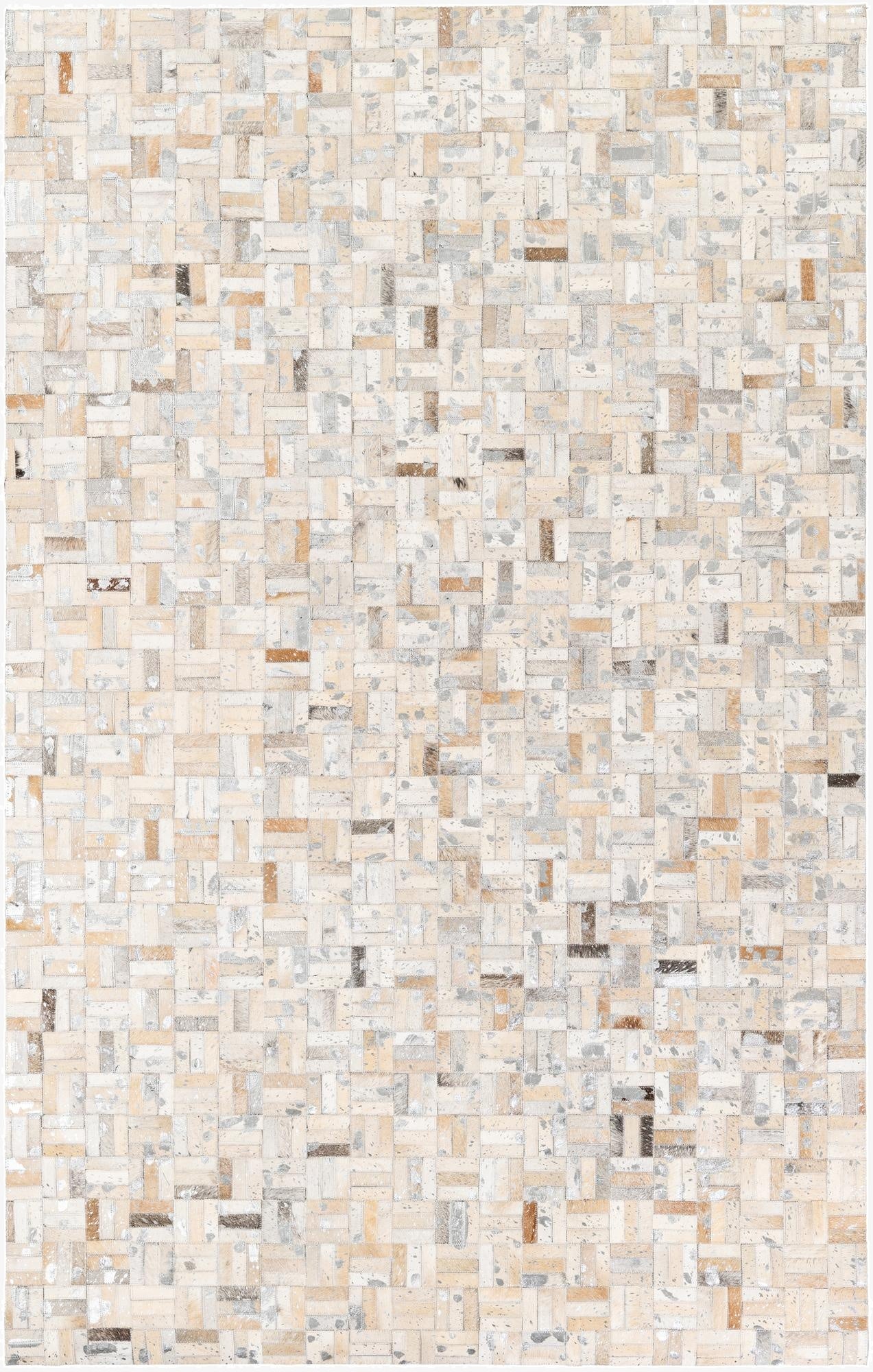  4' 11 x 7' 10 Cowhide Stocks Rug