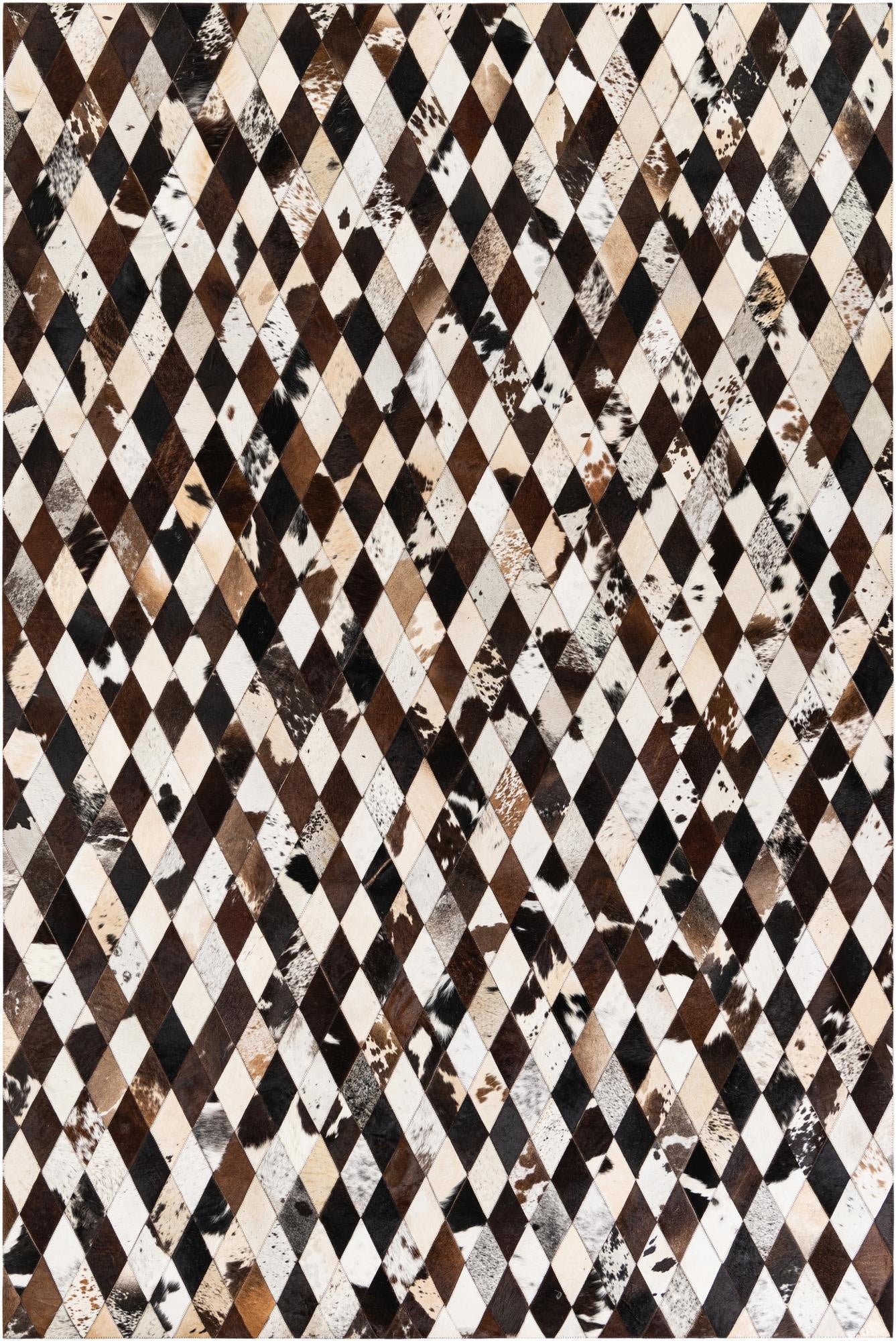  6' 7 x 9' 11 Cowhide Stocks Rug