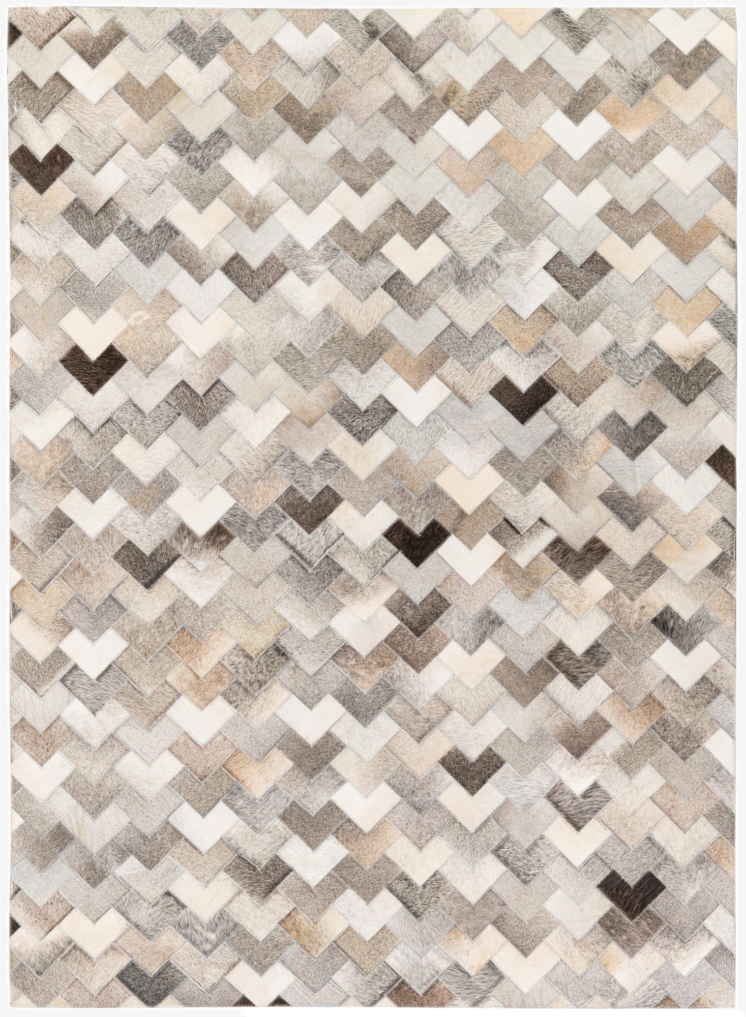  4' 9 x 6' 6 Cowhide Stocks Rug