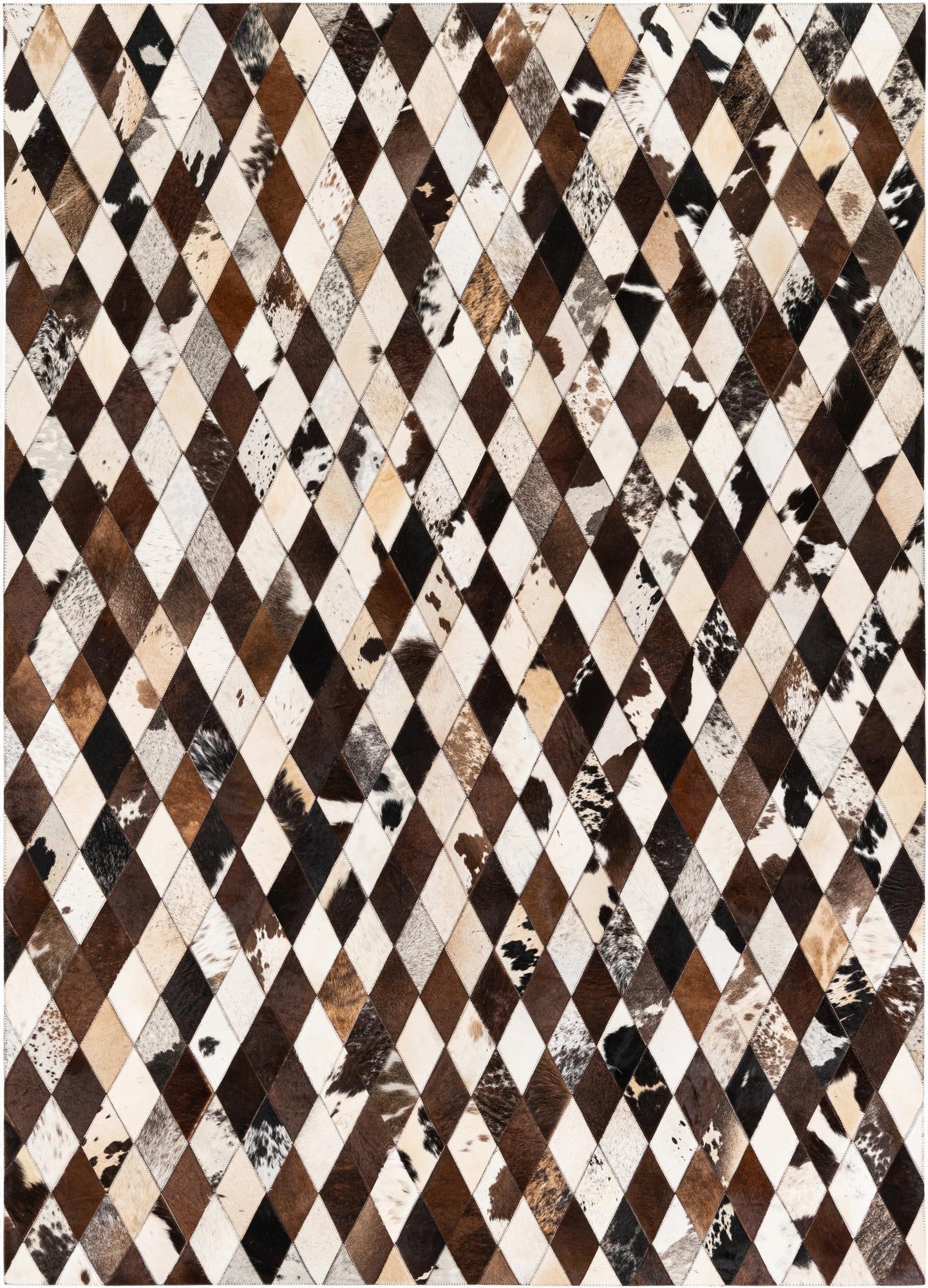  5' 7 x 8' Cowhide Stocks Rug