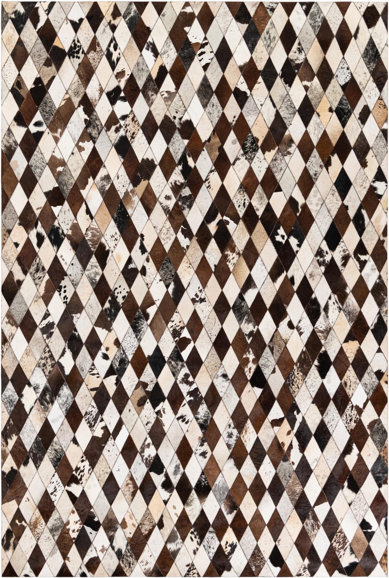  6' 7 x 9' 9 Cowhide Stocks Rug