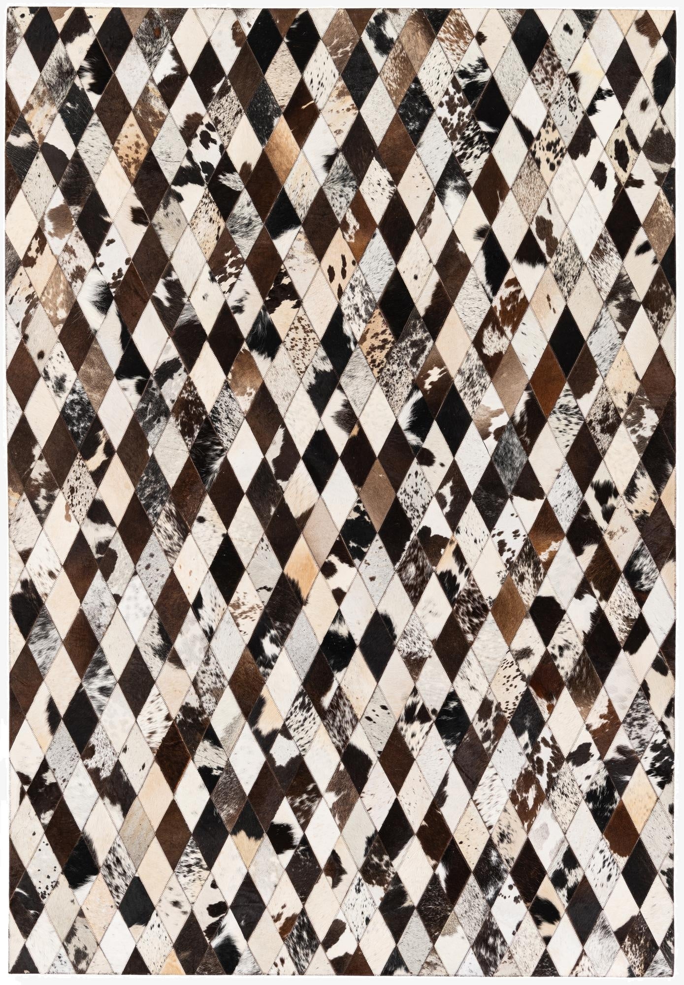  5' 7 x 8' Cowhide Stocks Rug