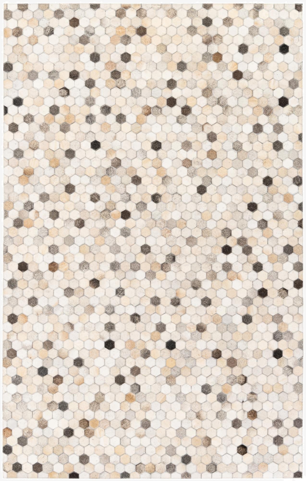  4' 9 x 7' 11 Cowhide Stocks Rug