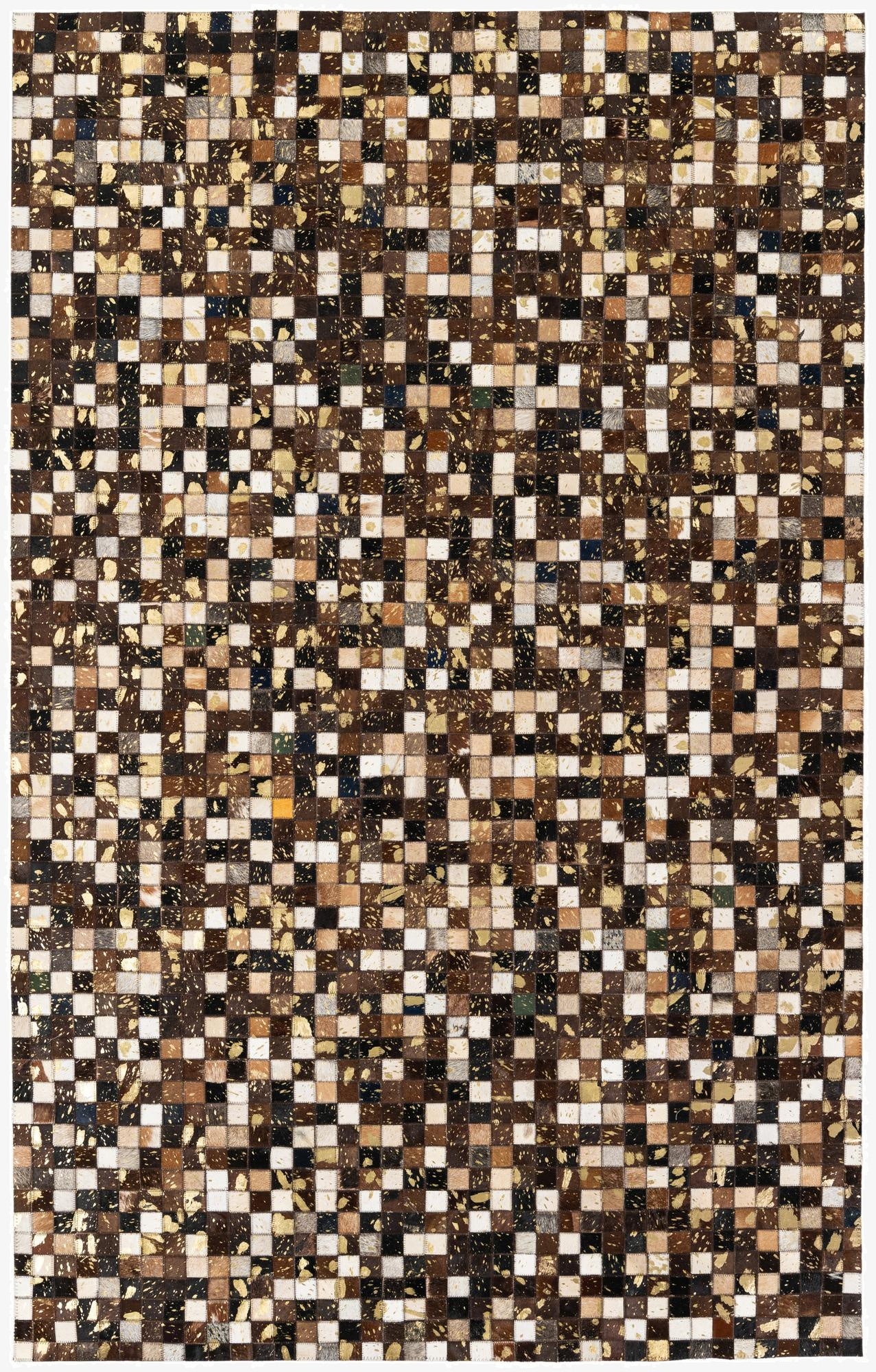  5' x 7' 10 Cowhide Stocks Rug