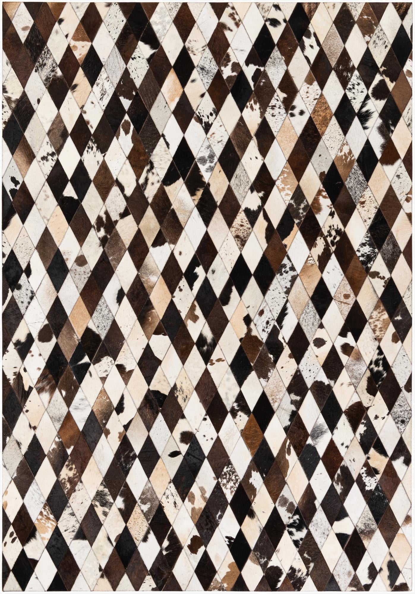  5' 7 x 8' Cowhide Stocks Rug