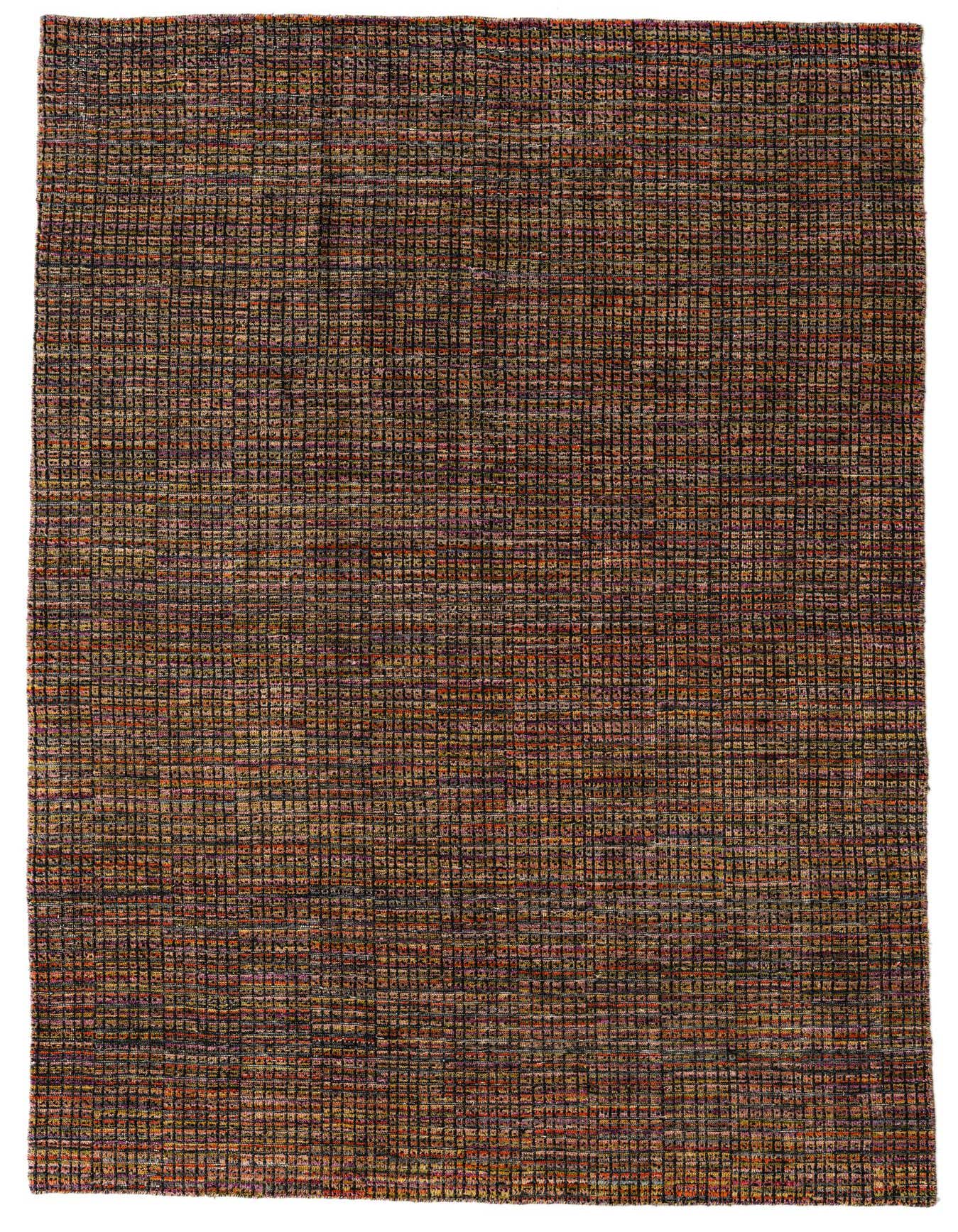 A 5x8 rectangular Darya rug by Rugs.com, featuring a modern, abstract multi-colored grid pattern with high pile wool.