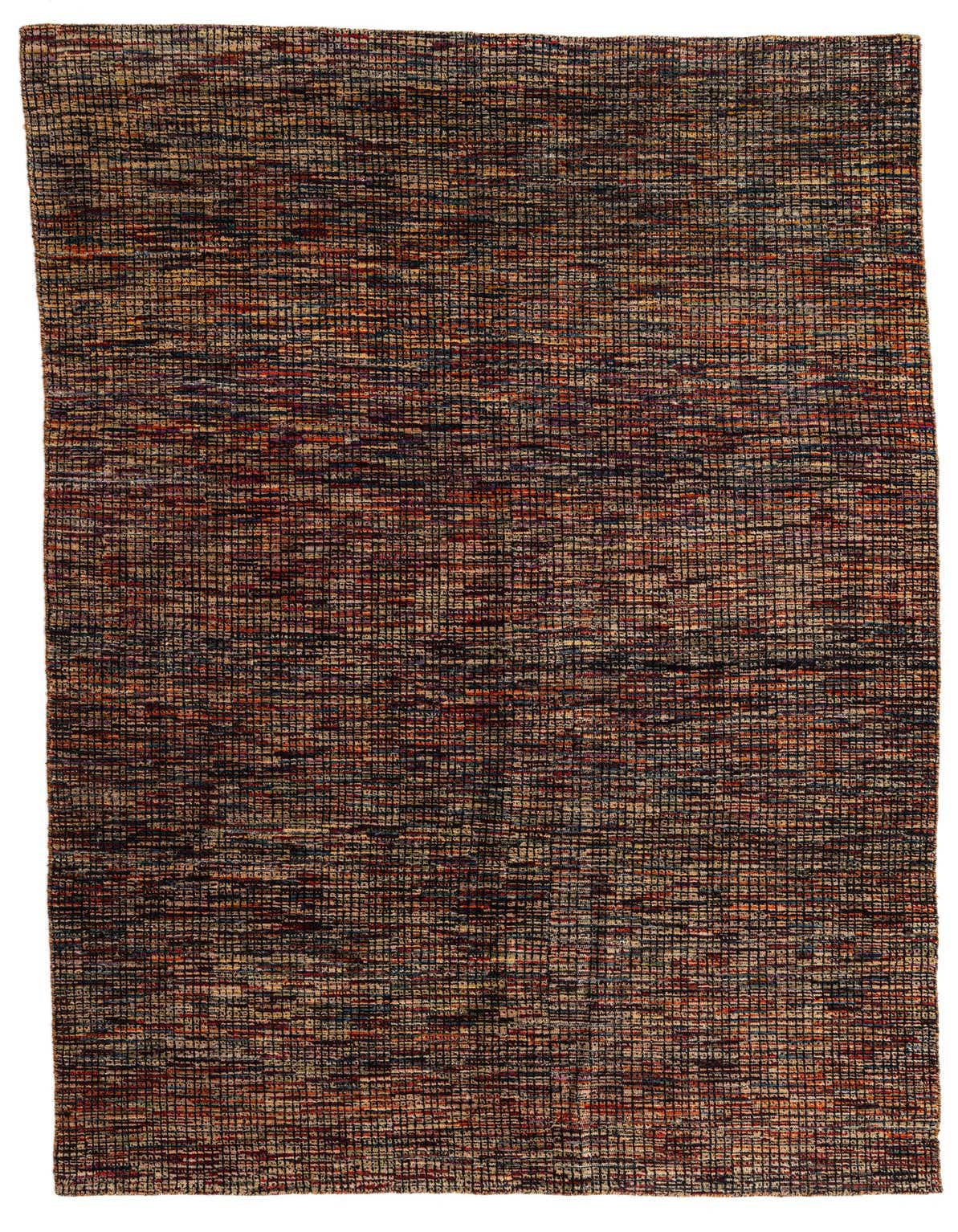 A 5x8 rectangular Darya rug with a multi-colored modern abstract pattern, featuring high pile wool.