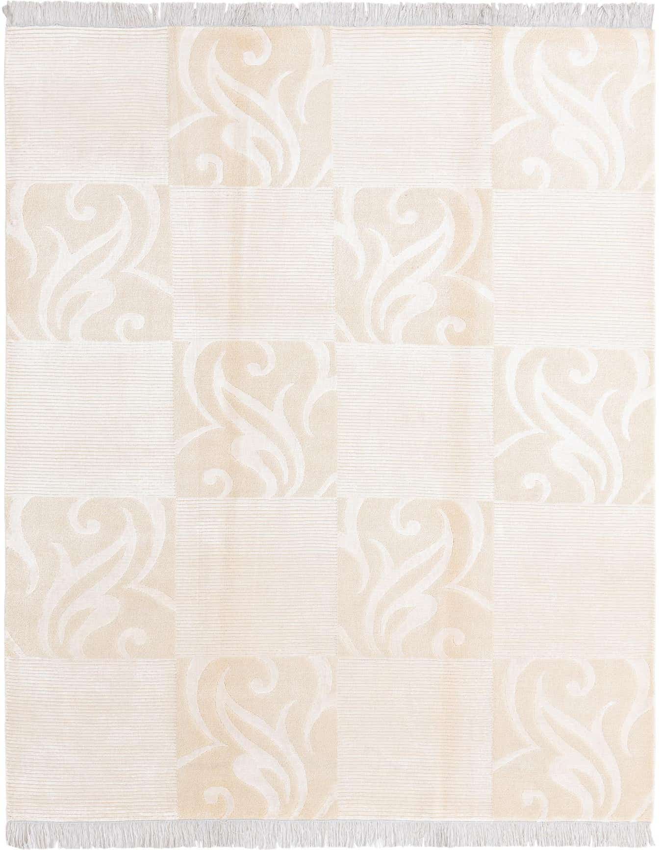 A 5x8 rectangular Darya rug with a modern oriental pattern in multi-colored wool and high pile.