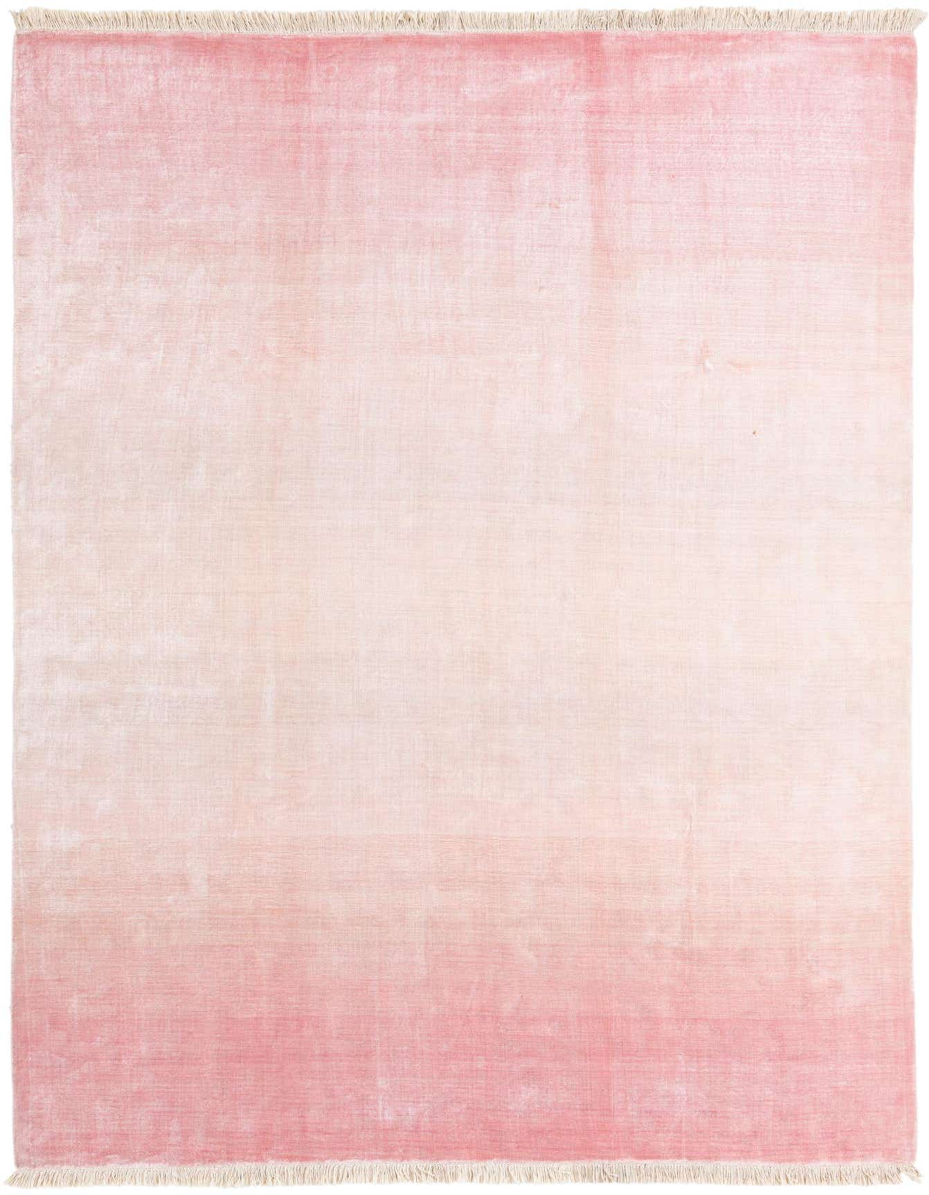 A 7x10 rectangular Darya rug featuring a modern ombre design transitioning from light pink to a deeper rose, with fringed edges.