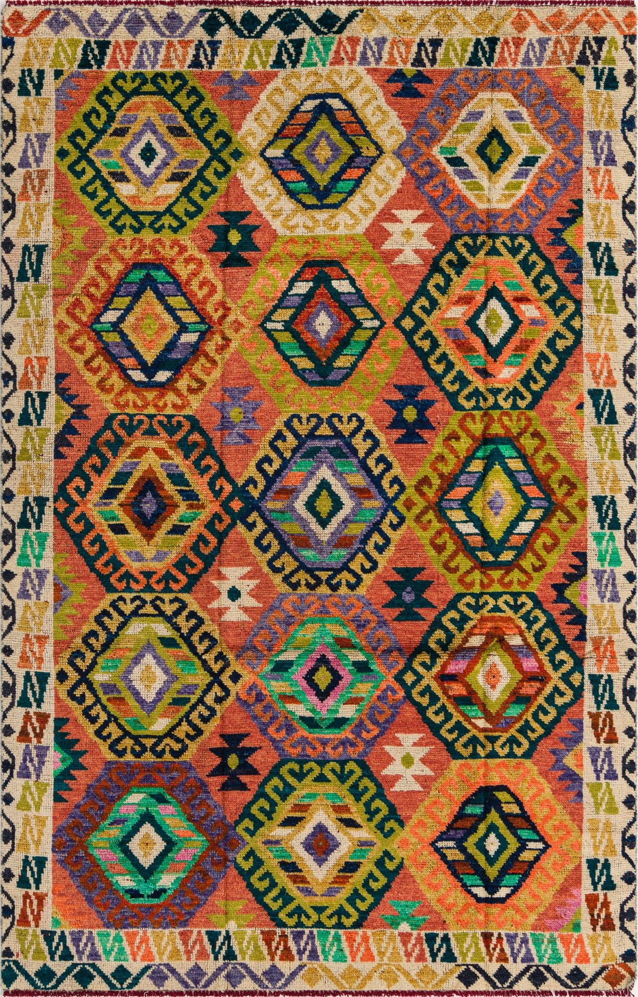  6' 8 x 10' 4  Hand Knotted Darya Wool Rug