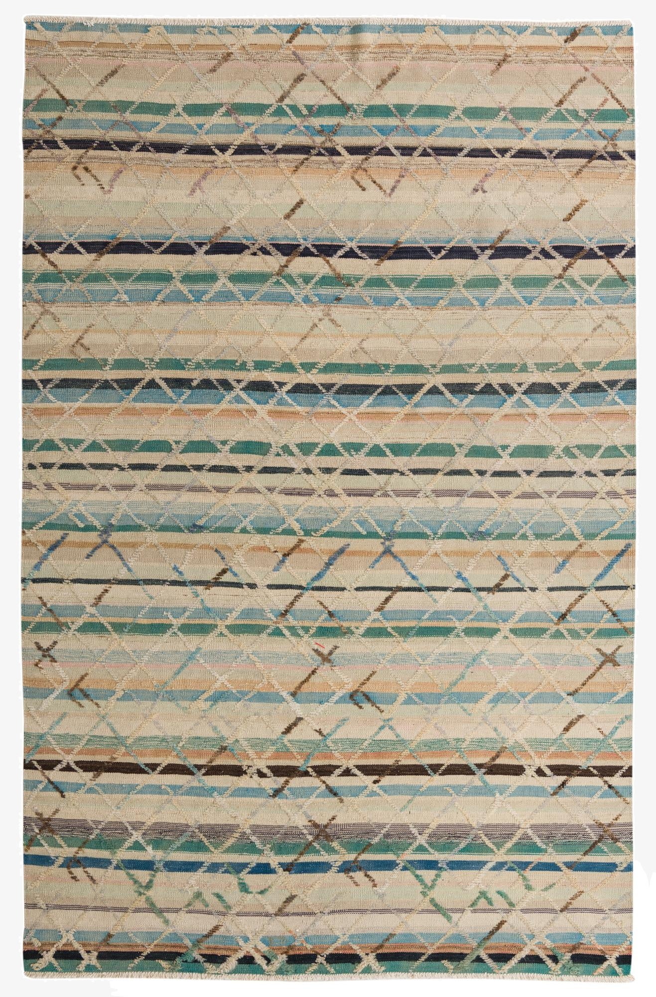  6' 7 x 10' 1  Hand Knotted Darya Wool Rug