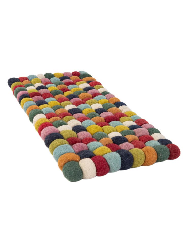 Detail image of  1' 1 x 2' 4 Felt Ball Wool Rug