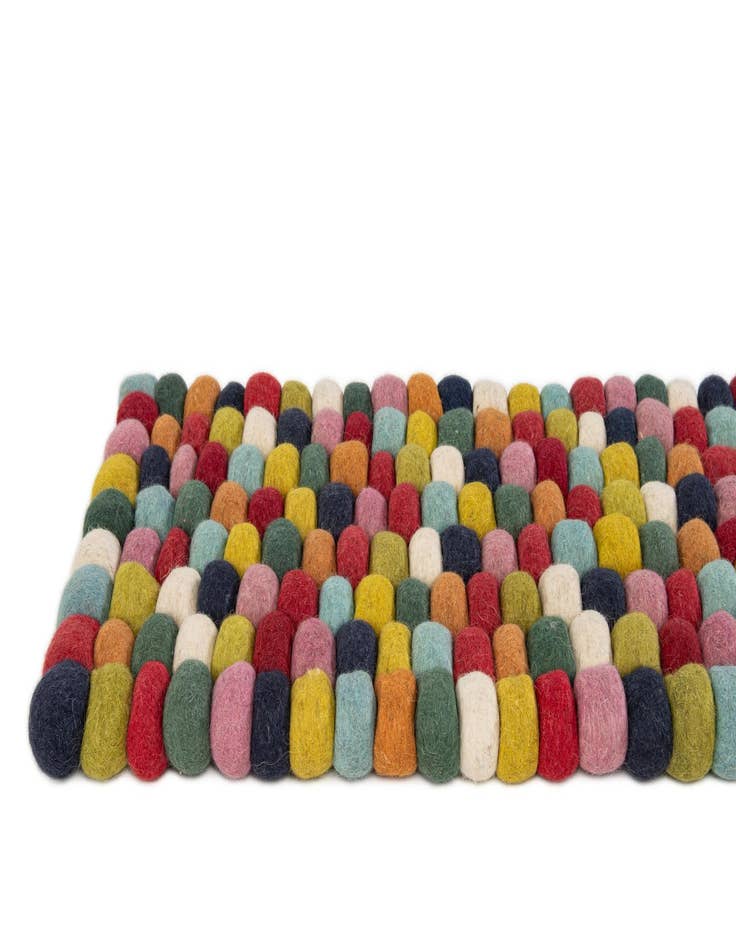 Detail image of  1' 1 x 2' 4 Felt Ball Wool Rug