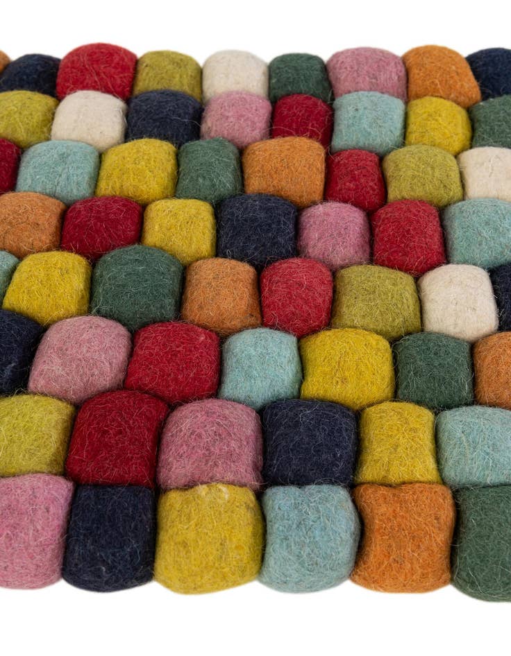 Detail image of  1' 1 x 2' 4 Felt Ball Wool Rug