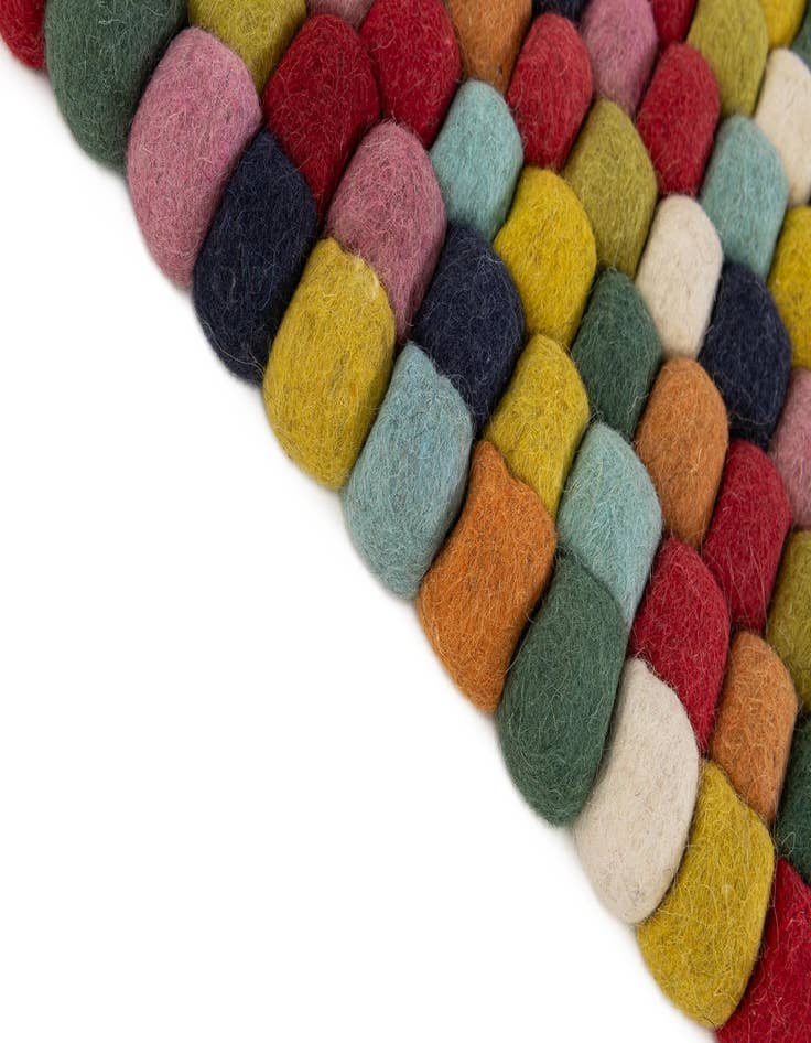 Detail image of  1' 1 x 2' 4 Felt Ball Wool Rug