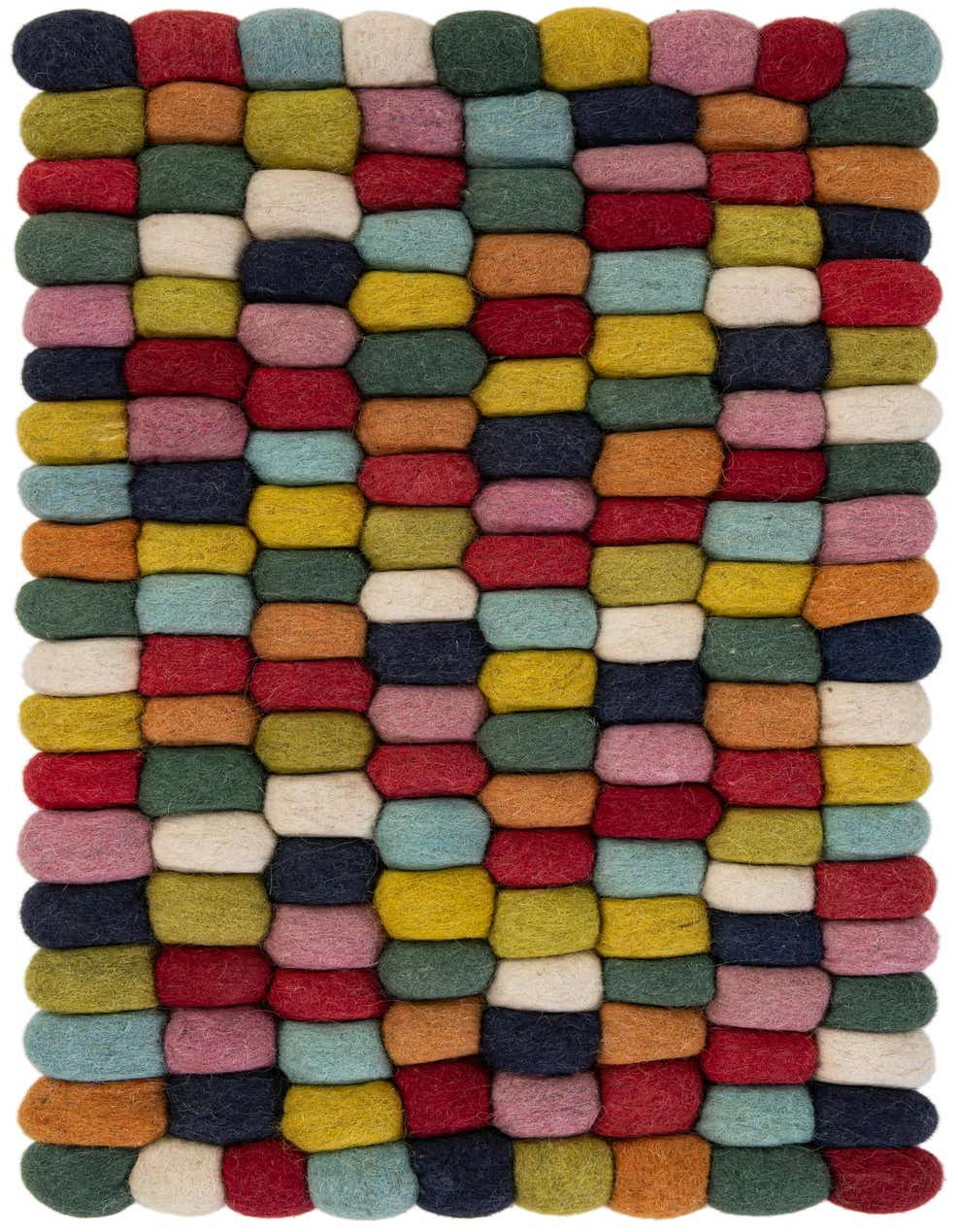 Primary image  1' 1 x 2' 4 Felt Ball Wool Rug