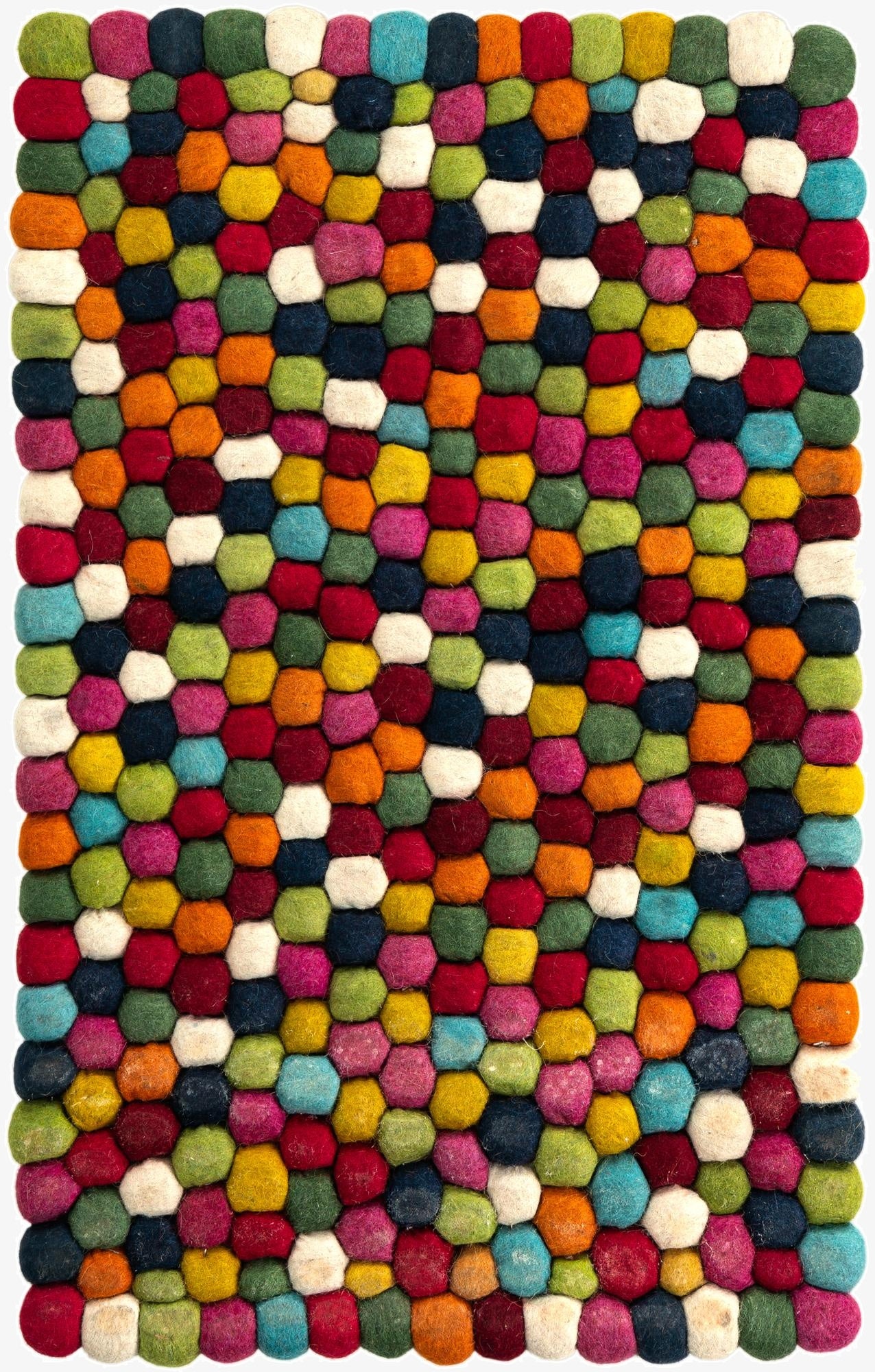 Primary image  2' 2 x 3' 1 Felt Ball Wool Rug