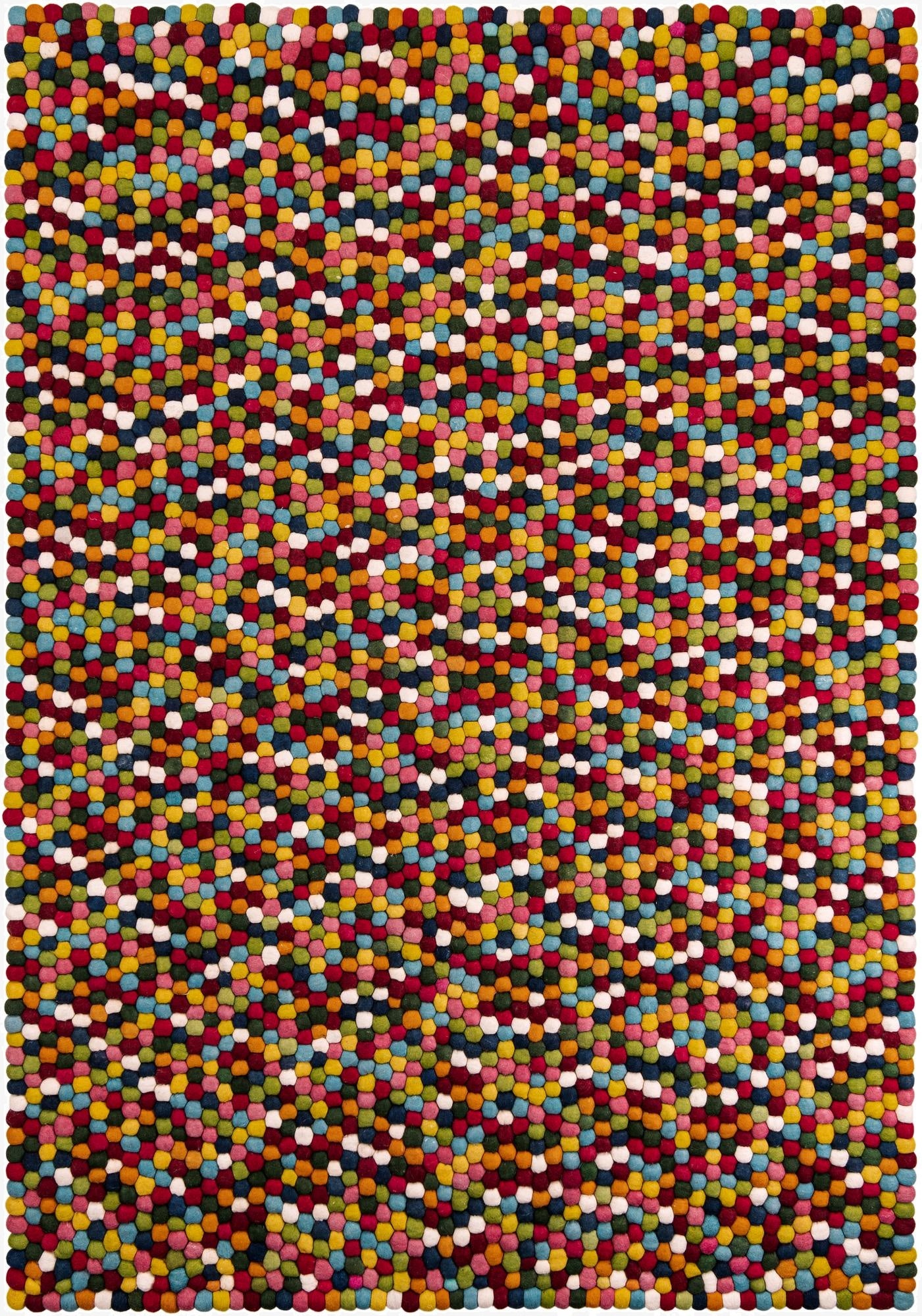  7' 1 x 10' Felt Ball Wool Rug