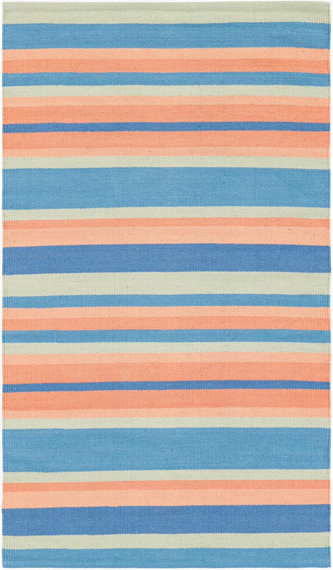  3' 1 x 5' 1  Hand Woven Flatweave Cotton Dhurrie Rug