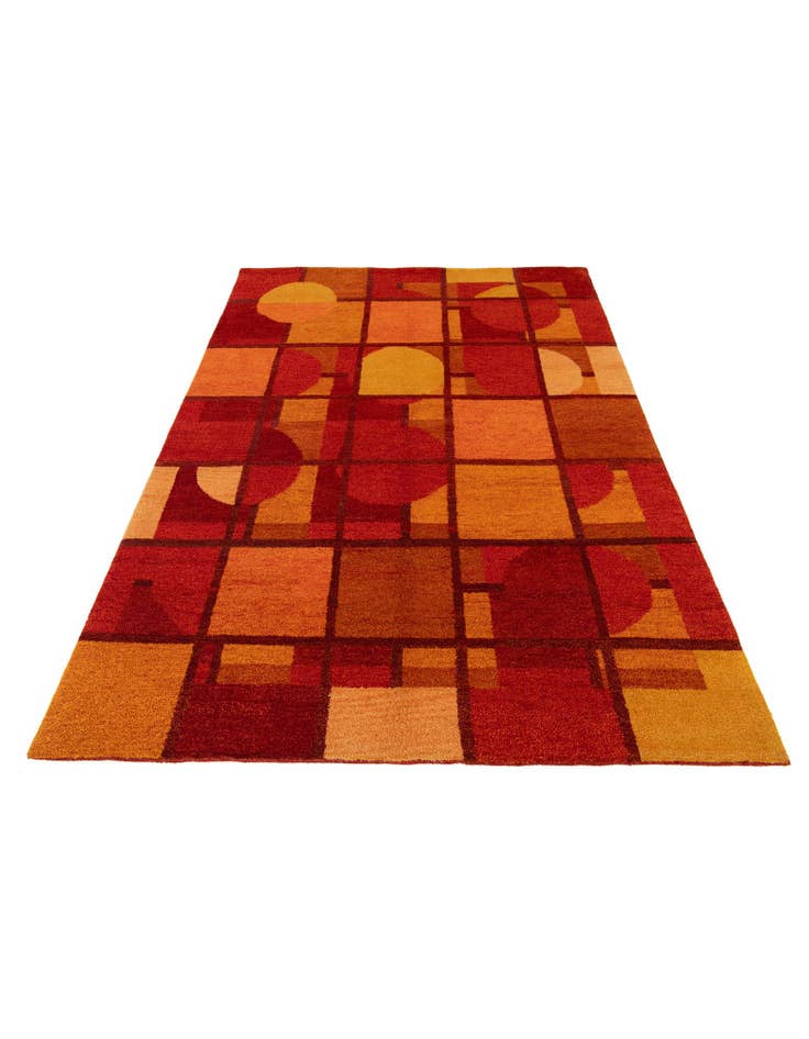 Detail image of  5' 6 x 8'  Hand Knotted Gabbeh Wool Rug