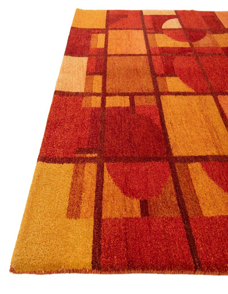 Detail image of  5' 6 x 8'  Hand Knotted Gabbeh Wool Rug