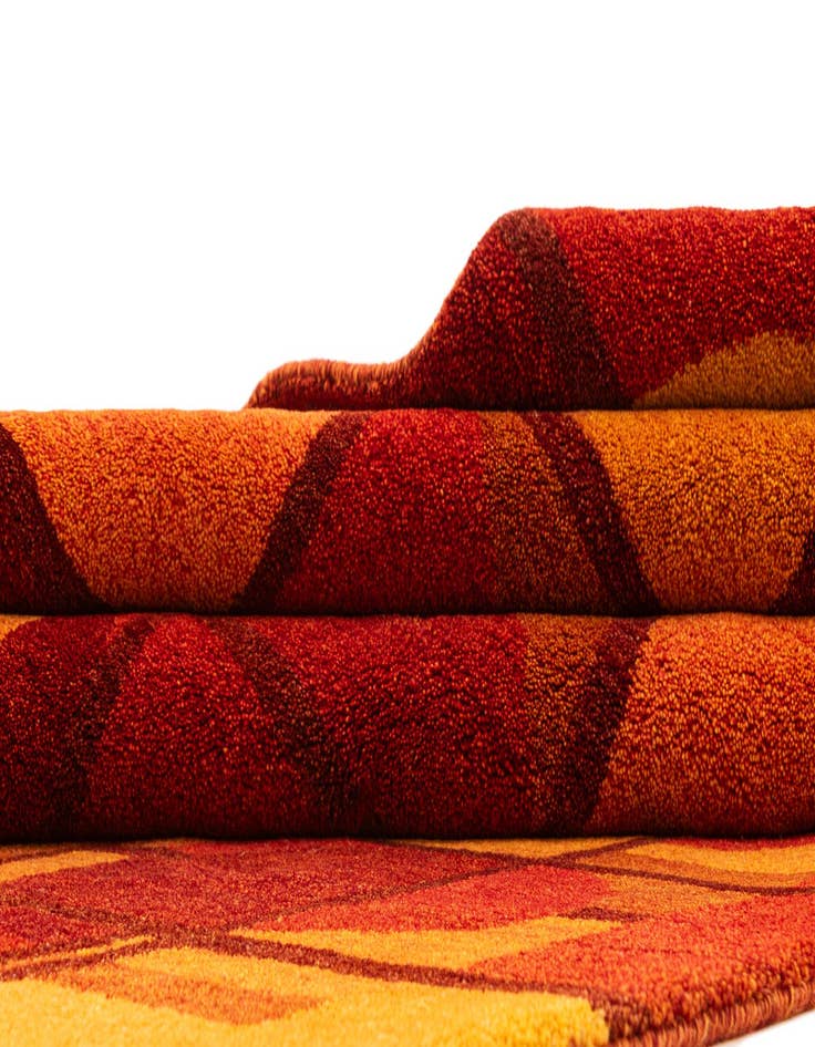 Detail image of  5' 6 x 8'  Hand Knotted Gabbeh Wool Rug