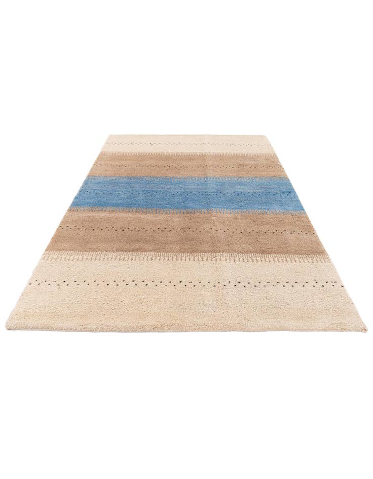 Detail image of  4' 6 x 6' 8  Hand Knotted Gabbeh Wool Rug