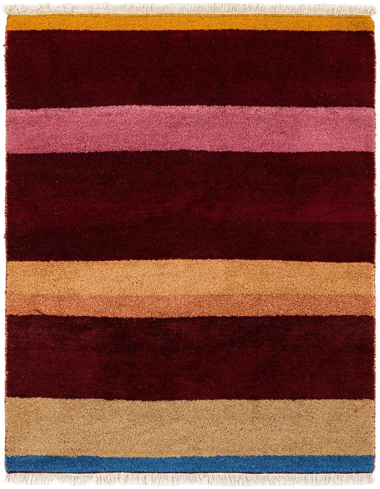 Primary image  4' 1 x 5' 11  Hand Knotted Gabbeh Wool Rug
