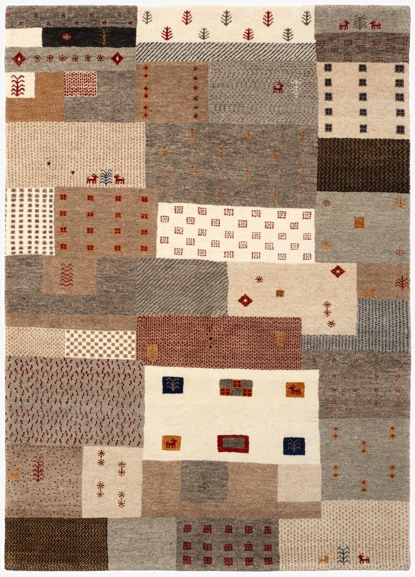  5' x 7'  Hand Knotted Gabbeh Wool Rug