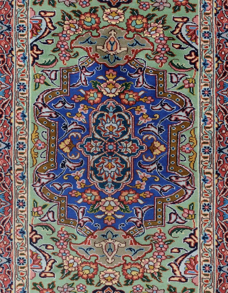 Detail image of  11' 3 x 16' 5 Ghom Silk Rug