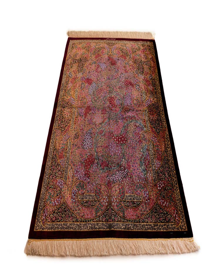 Detail image of  3' 3 x 4' 9 Ghom Silk Rug