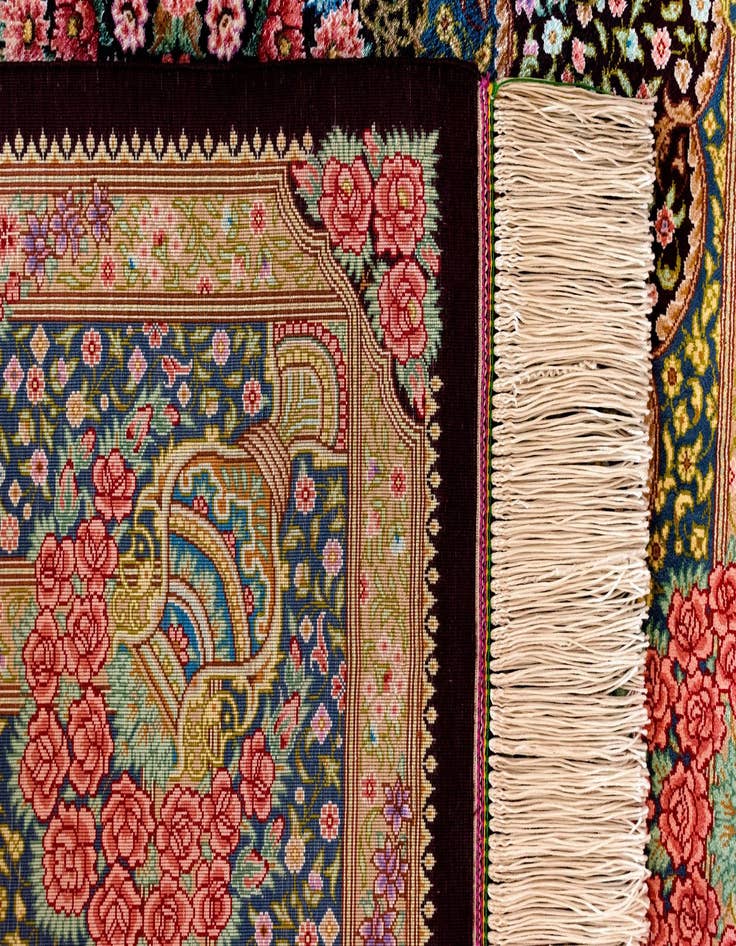 Detail image of  3' 3 x 5' 1 Ghom Silk Rug